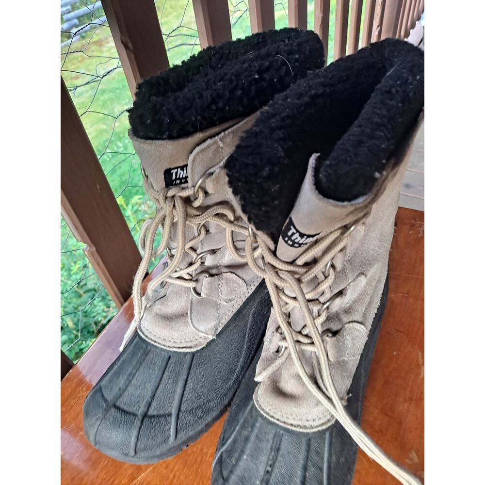 Quest Boots Shoes Size 10 Fawn Snow Beige Black Wos Pac-Fog - Picture 2 of 6